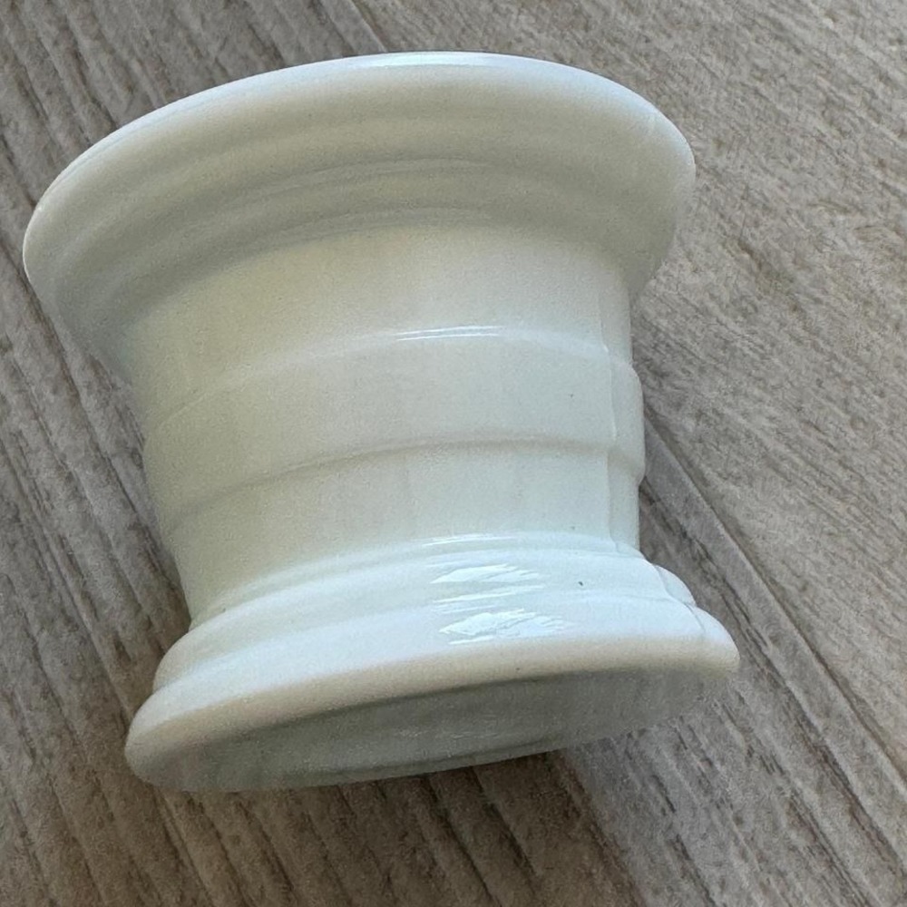 J.V. Co. Inc. Vintage White Milk Glass Shaving Mug Pedestal Cup Grooming MCM